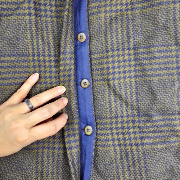 VTG 70s Christian Dior Wool Houndstooth Plaid Skirt 4 Dark Academia Preppy Tweed - Picture 10 of 10